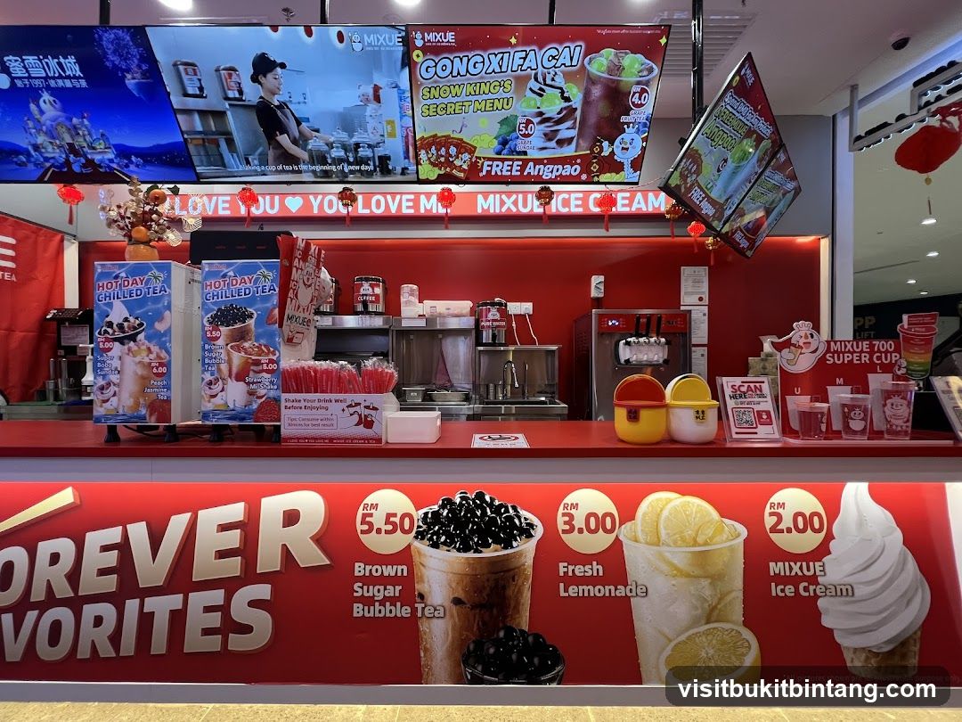 Mixue Ice Cream and Tea Shop Counter