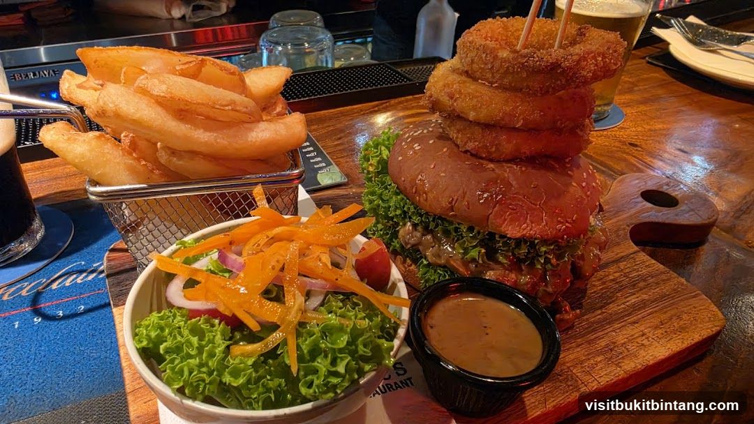 Burger with Fries and Salad