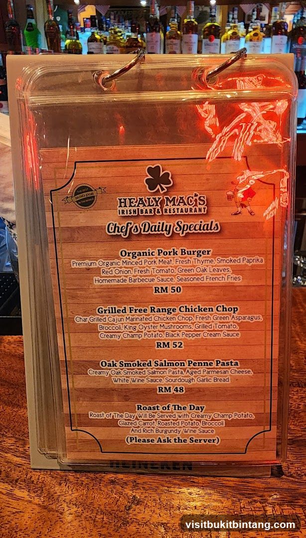 Healy Mac's Irish Bar & Restaurant Chef's Daily Specials