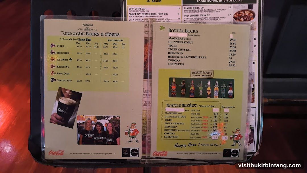 Healy Mac's Irish Bar & Restaurant Menu