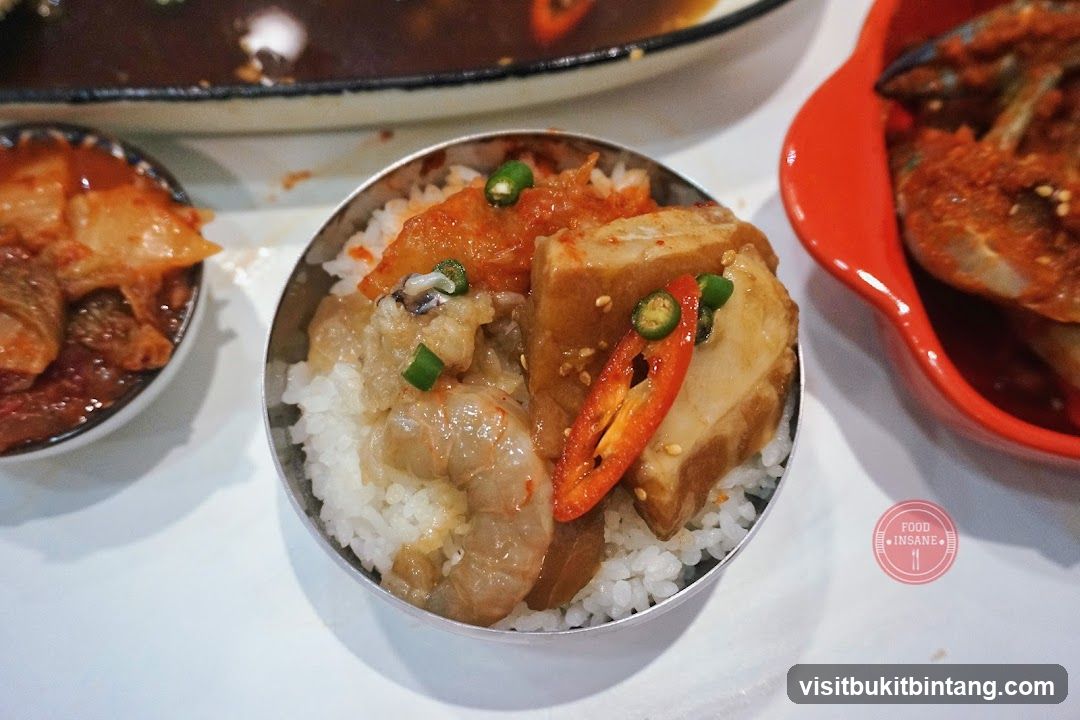 Korean Rice Bowl with Kimchi and Shrimp