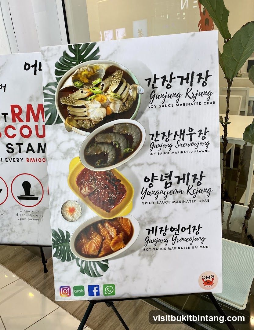 Menu Board with Marinated Seafood