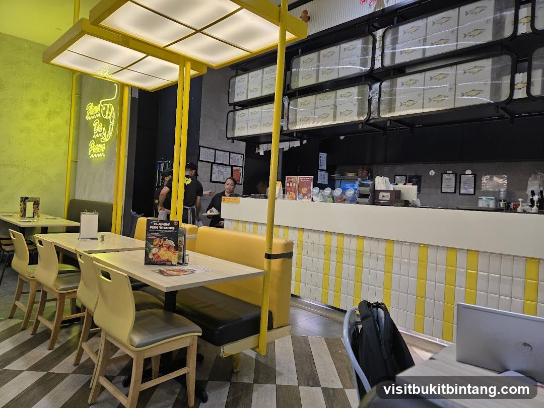 Restaurant Interior with Yellow Accents