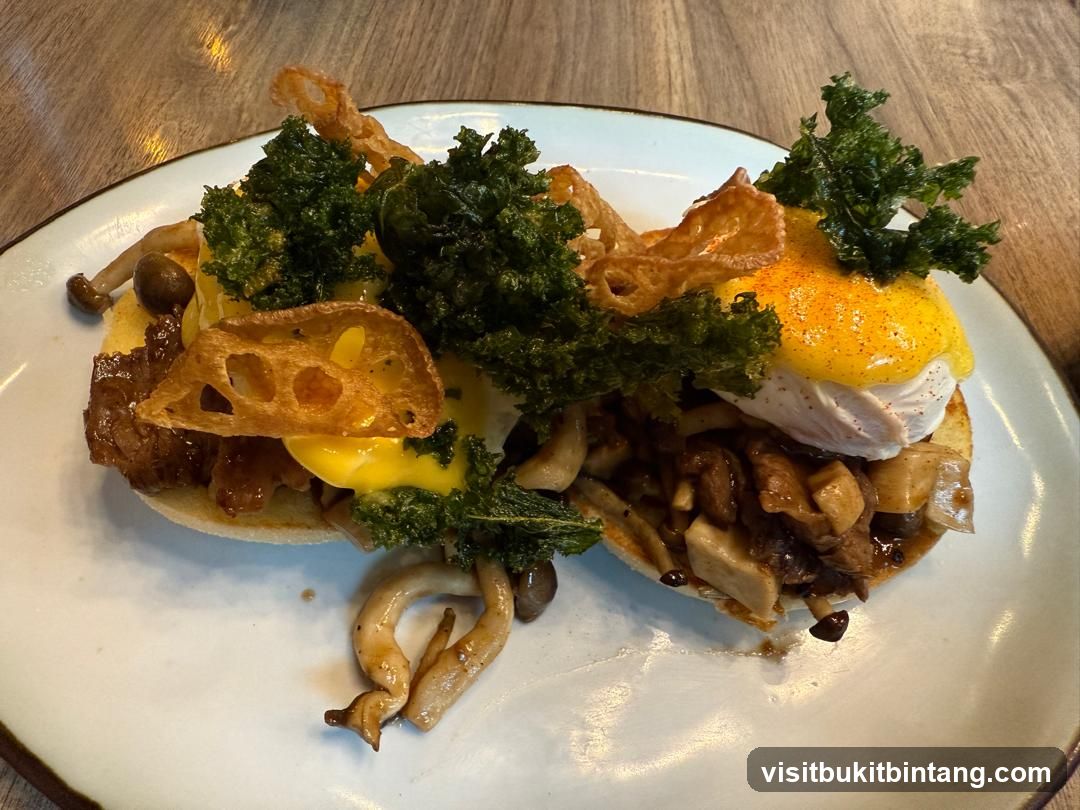 Eggs Benedict with Mushrooms and Kale