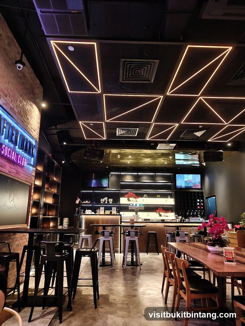 Bar Interior with Neon Signage
