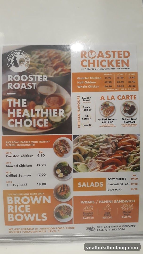 Rooster Roast Menu