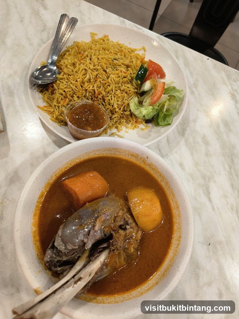 Lamb Shank Stew with Rice and Salad