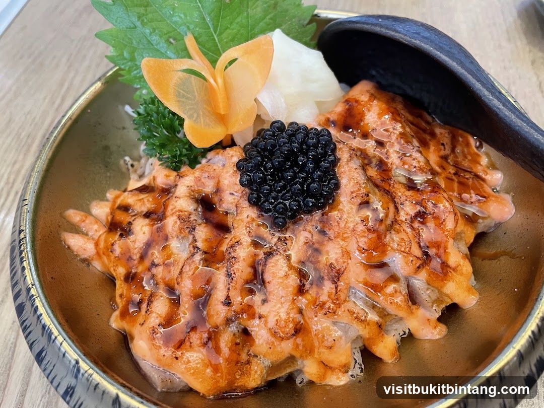 Salmon Donburi with Caviar