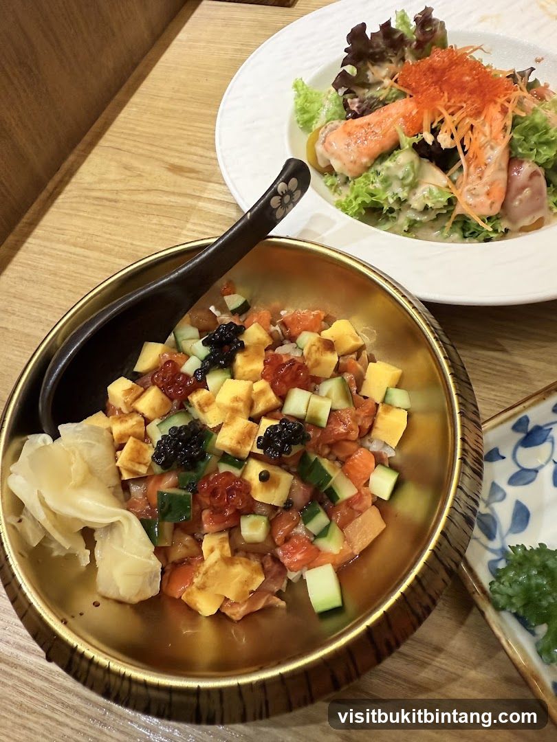 Chirashi Bowl and Salmon Salad