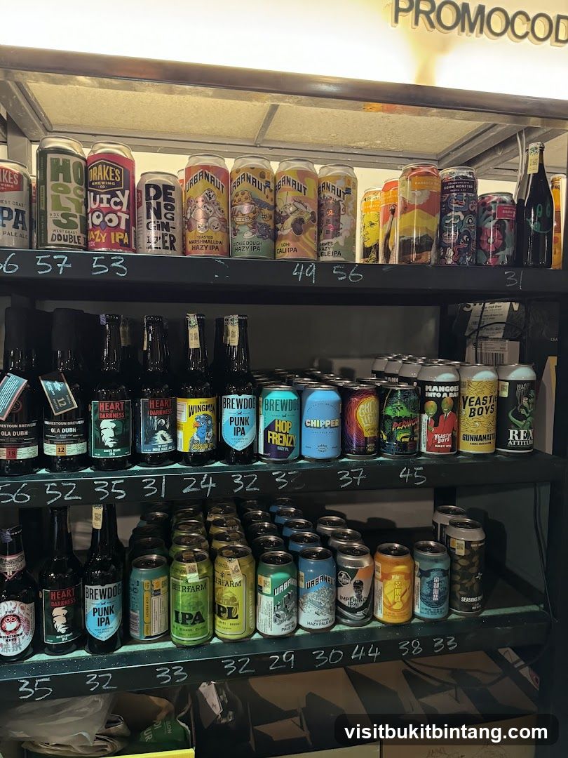 Shelves of Beer Cans and Bottles