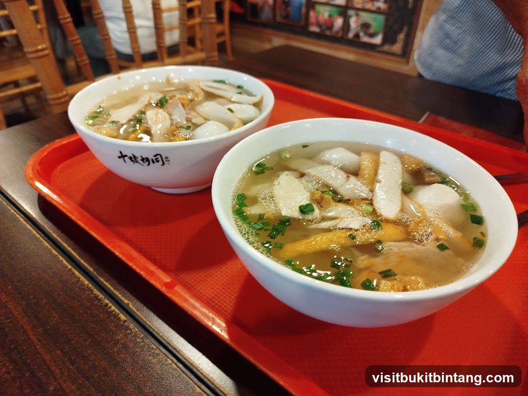 Two bowls of noodle soup