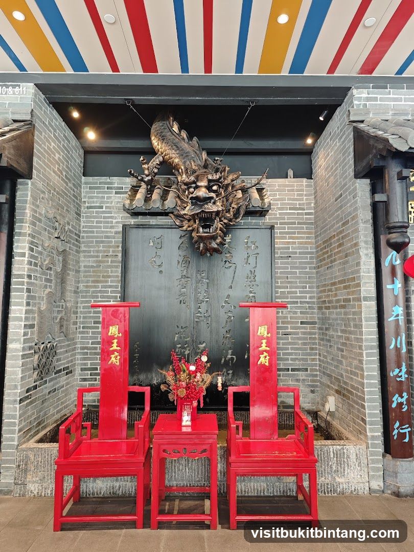 Dragon Decoration with Red Chairs