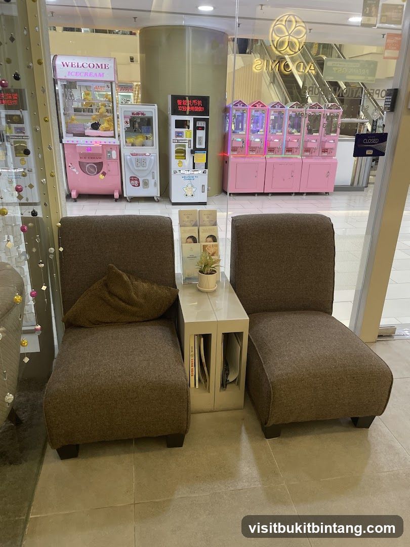 Waiting Area with Claw Machines