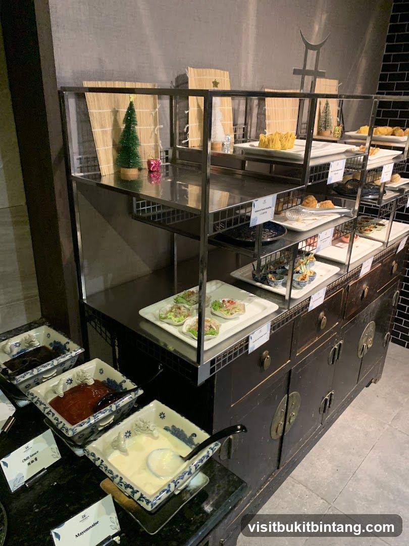 Buffet Display with Festive Decorations