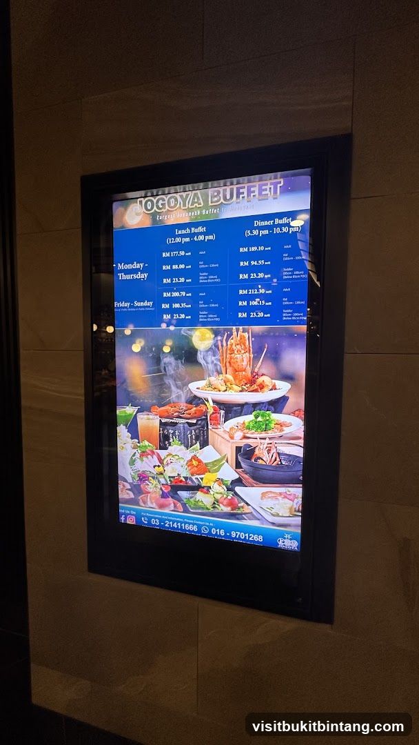 Jogoya Buffet Menu