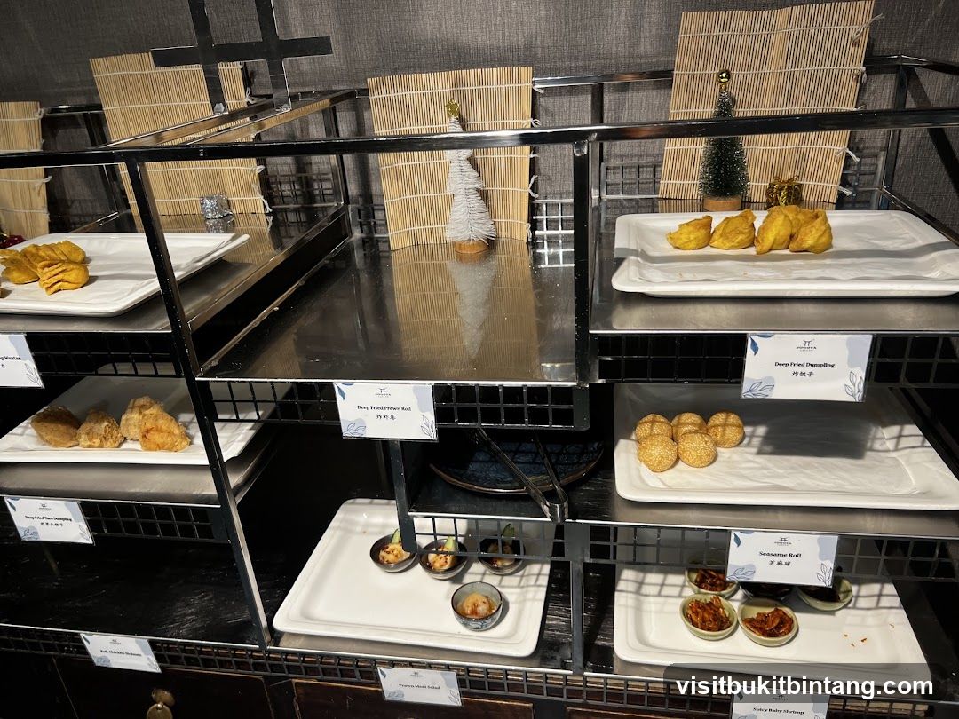 Buffet Display with Various Appetizers