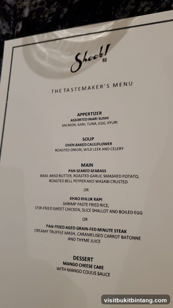 Shook! The Tastemaker's Menu