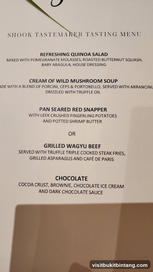 SHOOK TASTEMAKER TASTING MENU