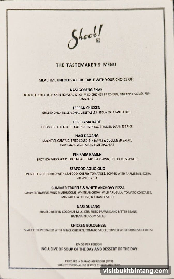 The Tastemaker's Menu