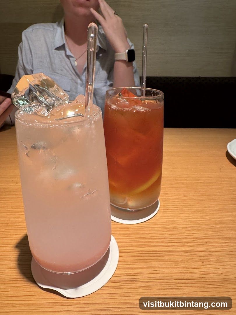 Two drinks on a table