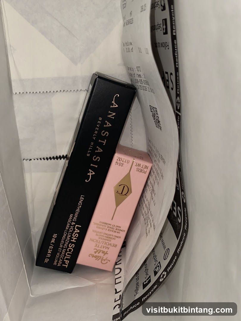 Cosmetics in a Sephora Bag