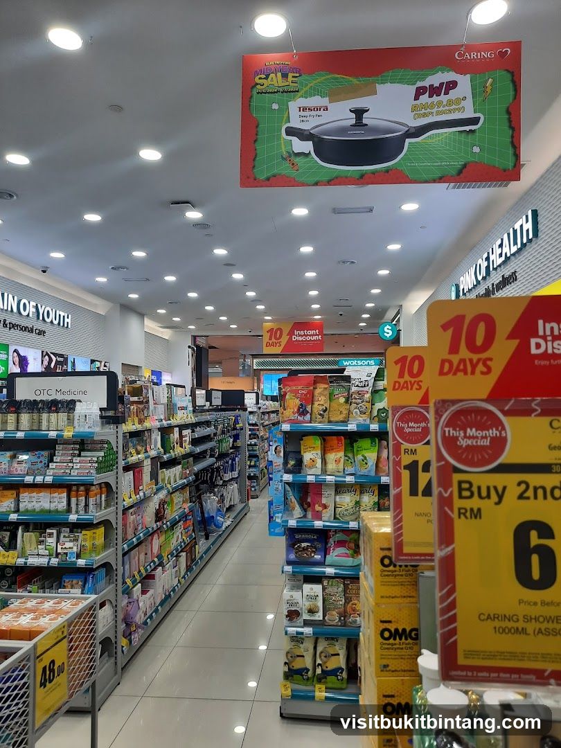 Pharmacy Interior with Sale Promotions
