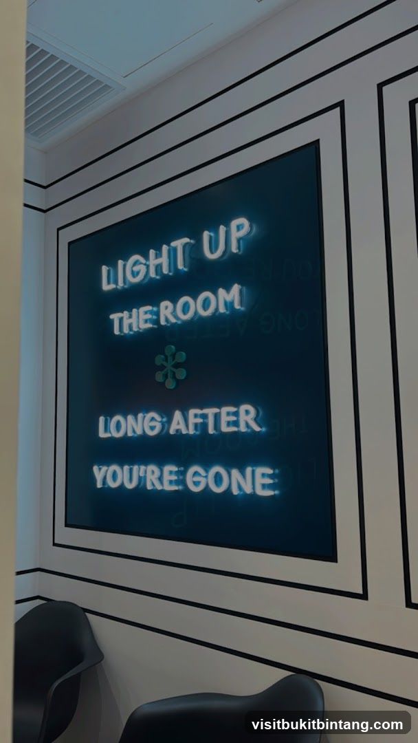 Neon sign in a room