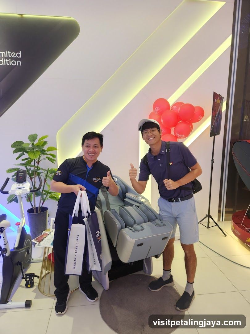 Interior Product Display with Staff and Customers