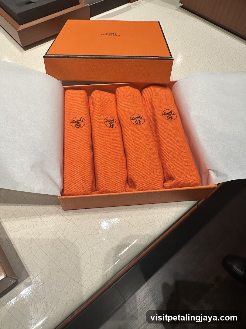 Hermes Orange Box with Folded Items
