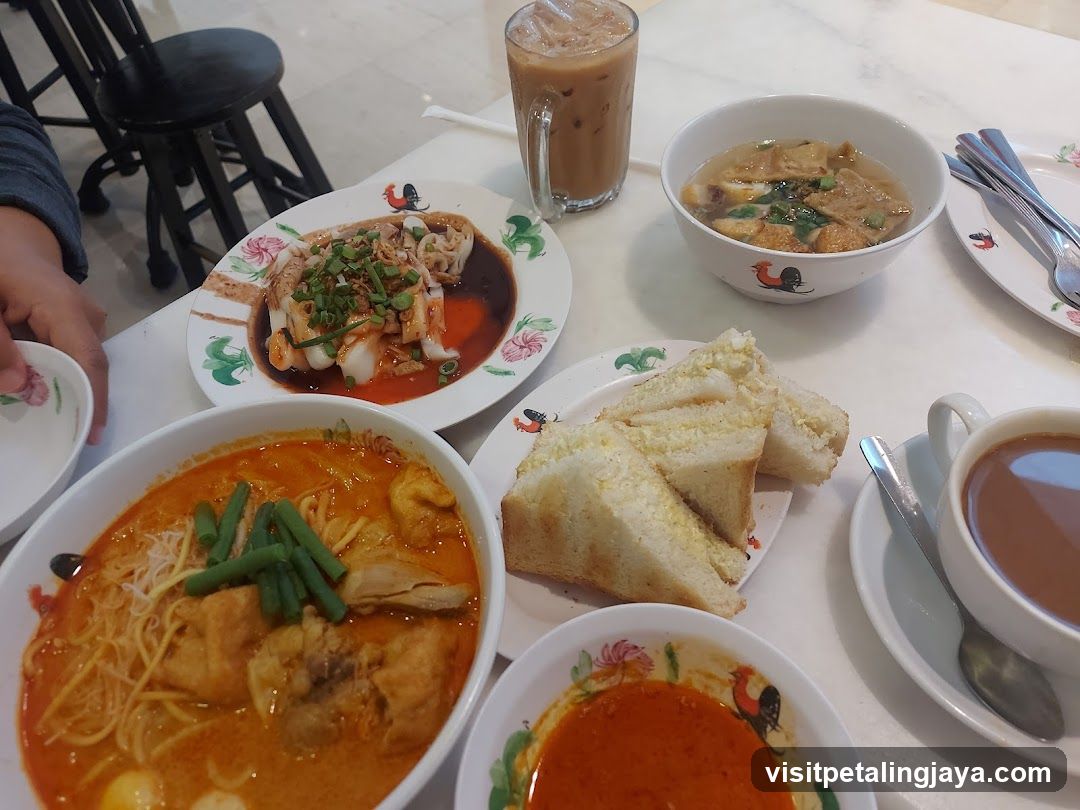 Food Spread at a Restaurant
