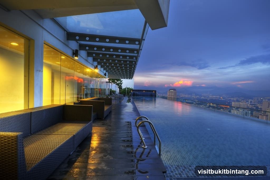 Rooftop Infinity Pool at Dusk