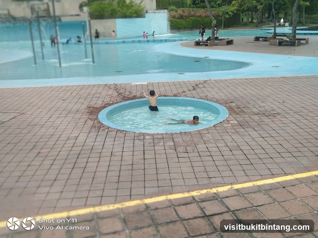 Children playing in a swimming pool