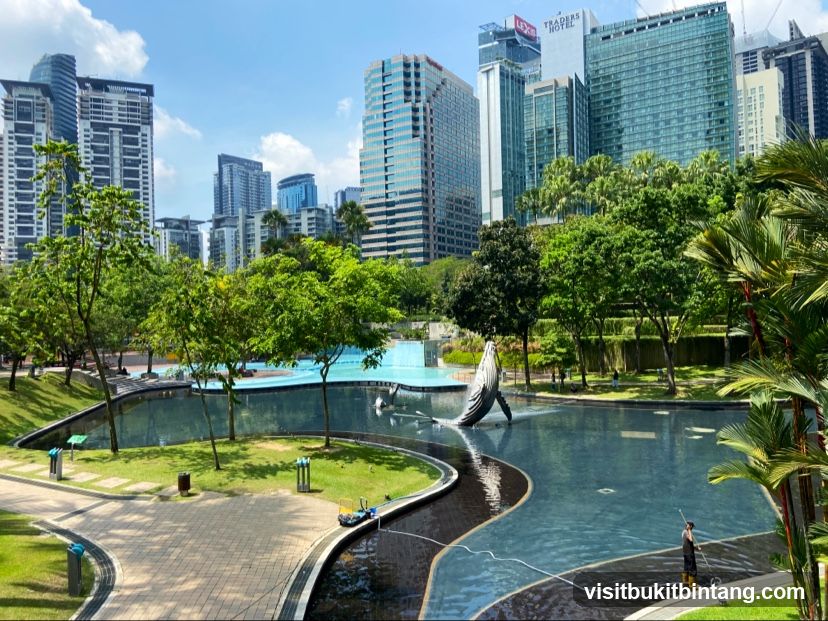 City Park with Whale Sculpture