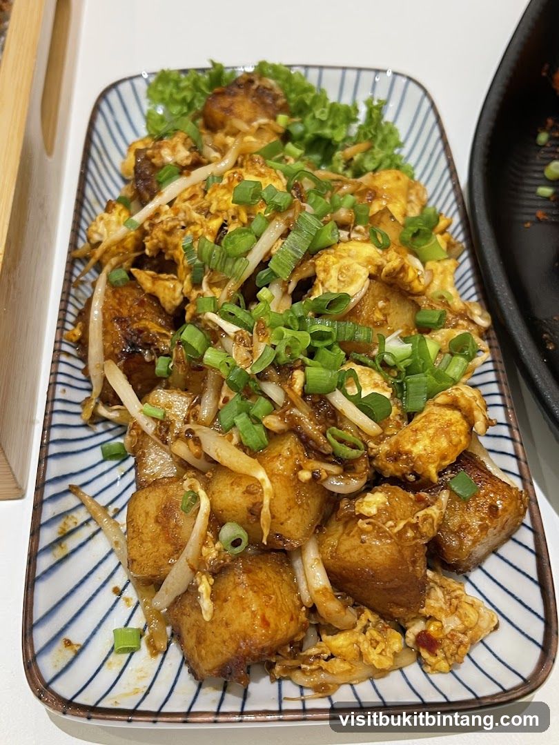 Fried Radish Cake with Egg and Bean Sprouts