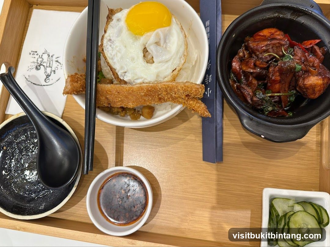 Meal with Fried Pork and Egg