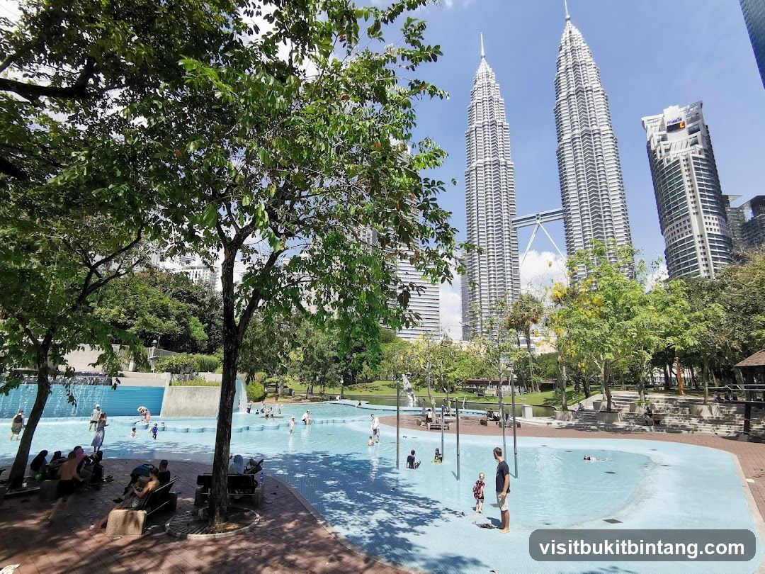Park with Twin Towers in the Background