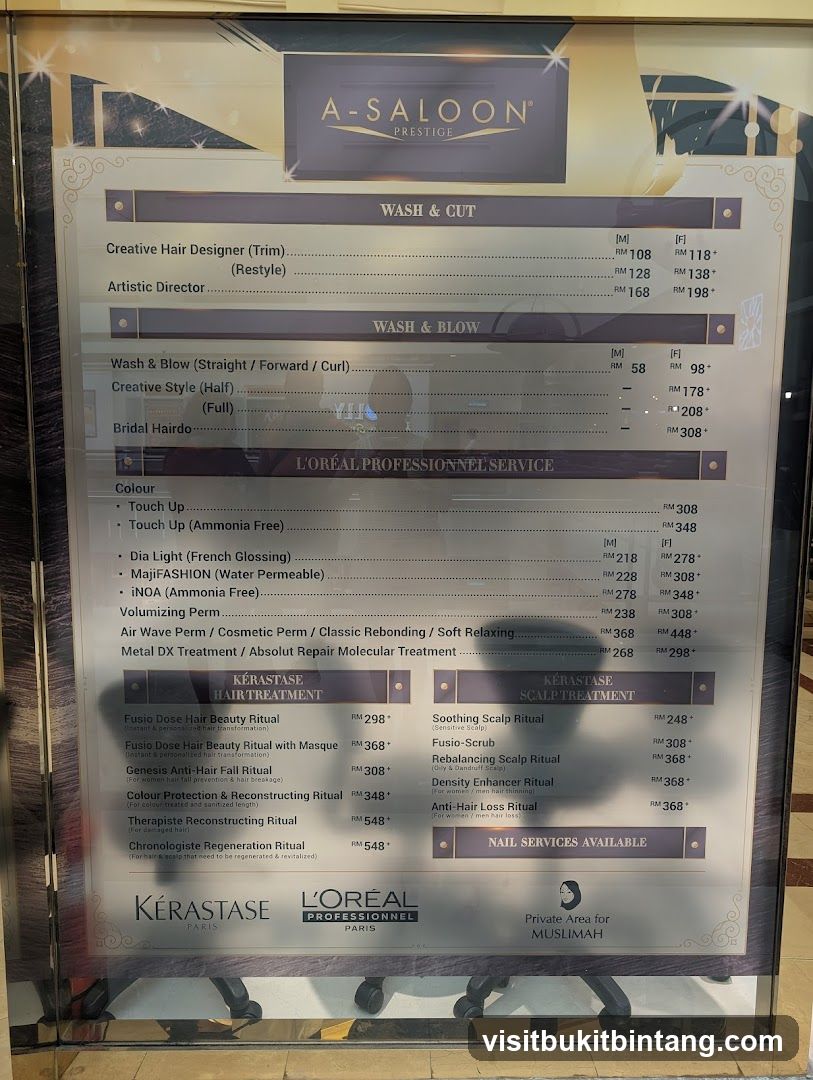 A-SALOON PRESTIGE Price List