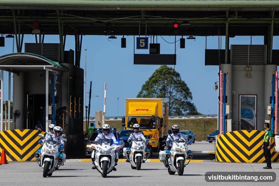 Motorcycle Patrol at Toll Booth