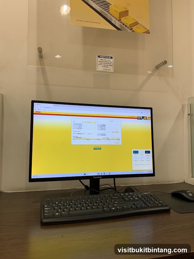Computer with DHL Shipping Software