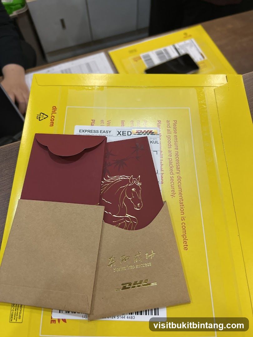 DHL Express Envelopes with Red Envelopes