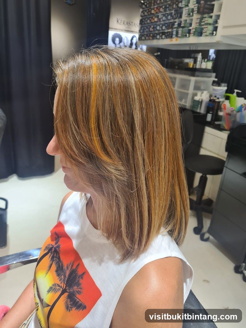 Woman with highlighted hair