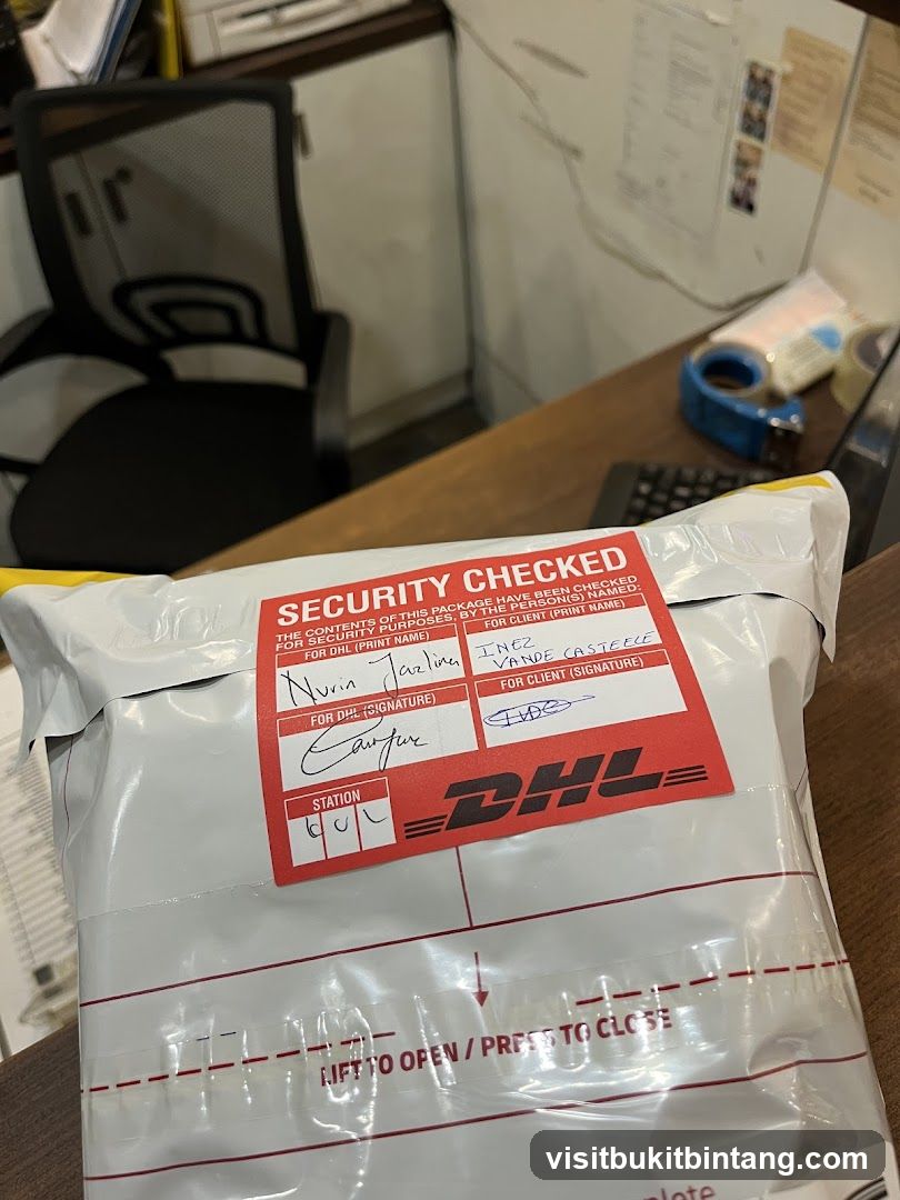 DHL Package with Security Check Sticker