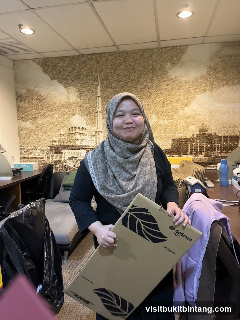 Woman holding a DHL Express package