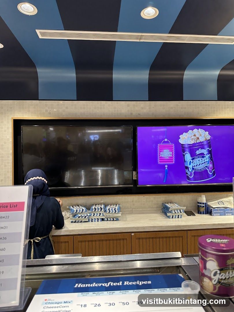 Popcorn counter with price list