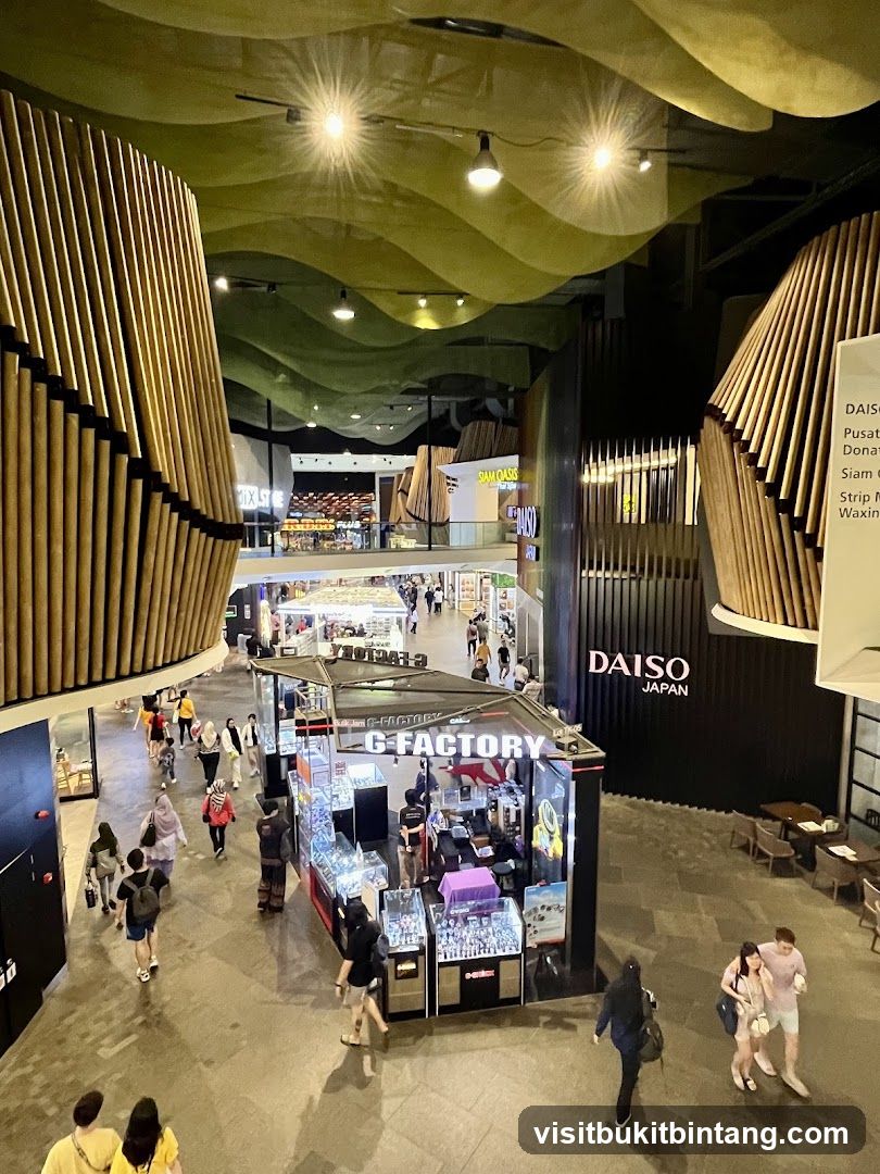 Indoor Shopping Mall with Shops and People