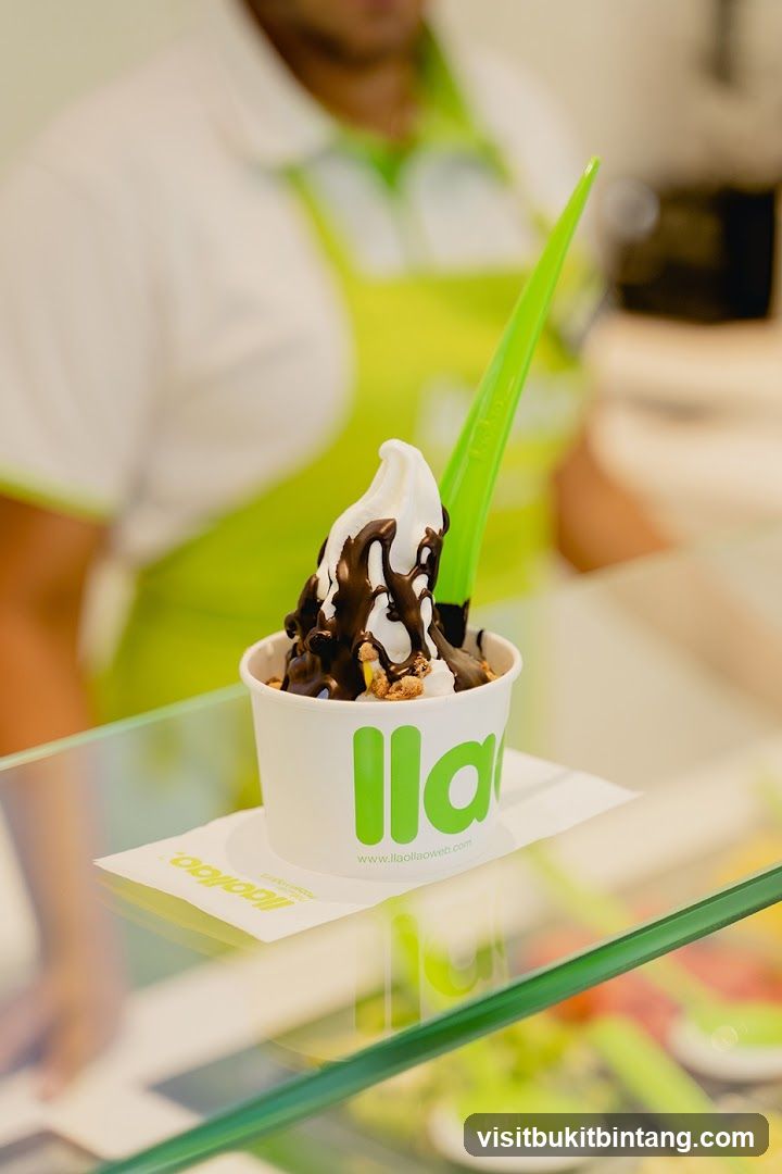 Frozen Yogurt with Chocolate Drizzle