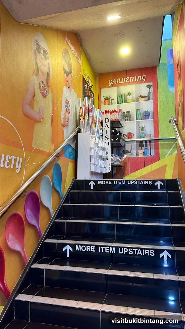 Stairway with Daiso Japan Signage