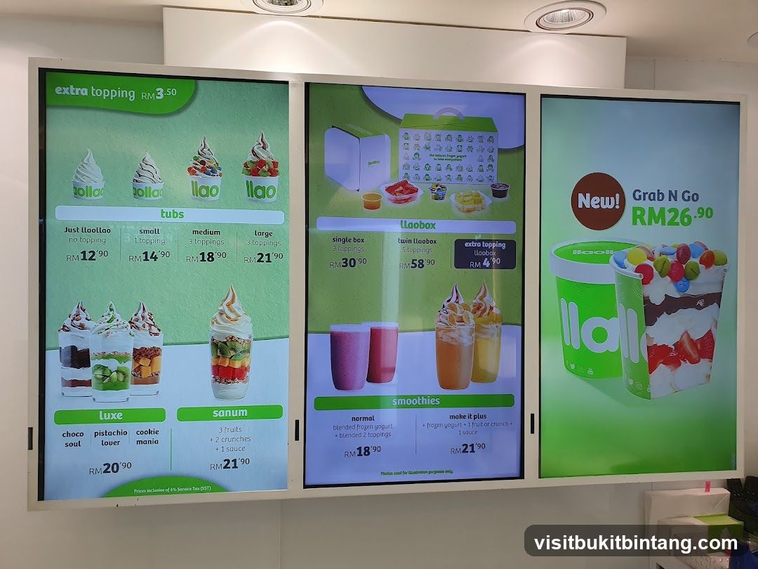 Llaollao Menu