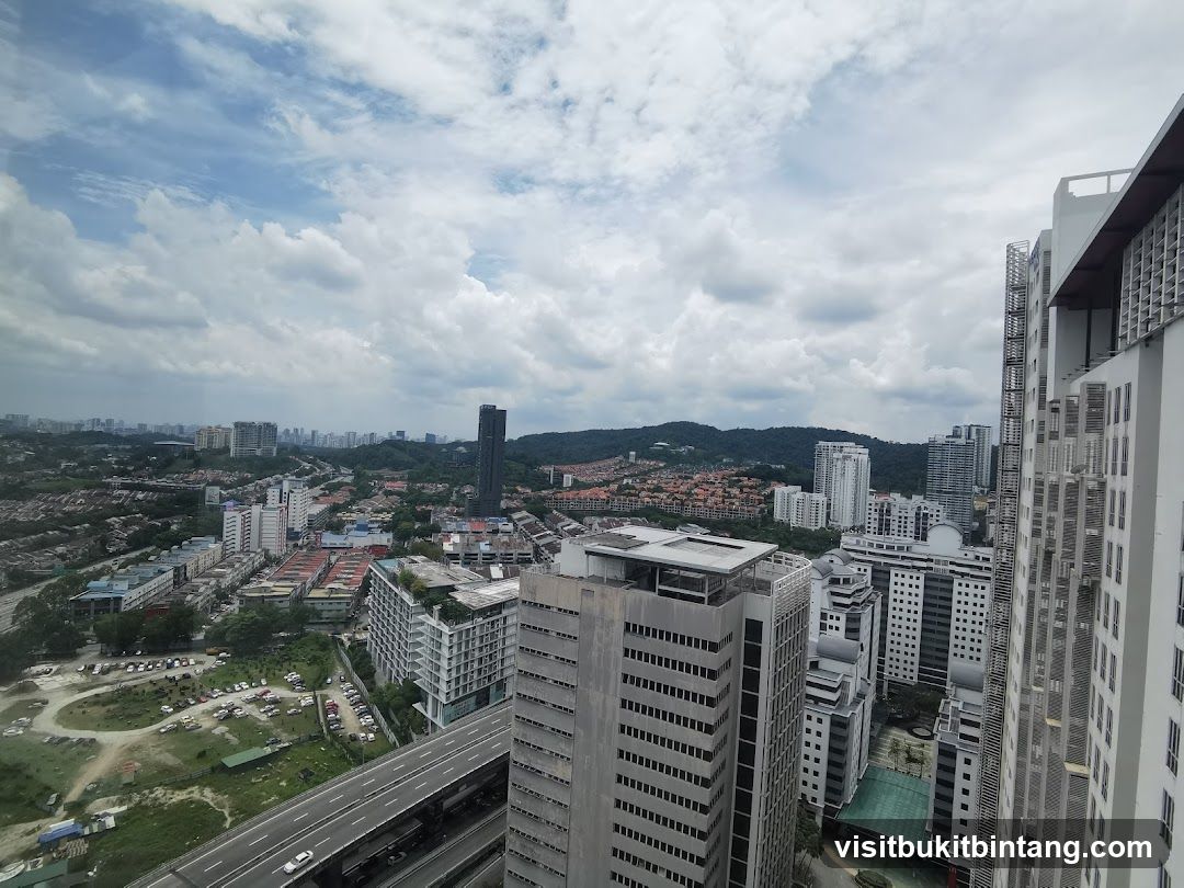 Cityscape with Buildings and Highway