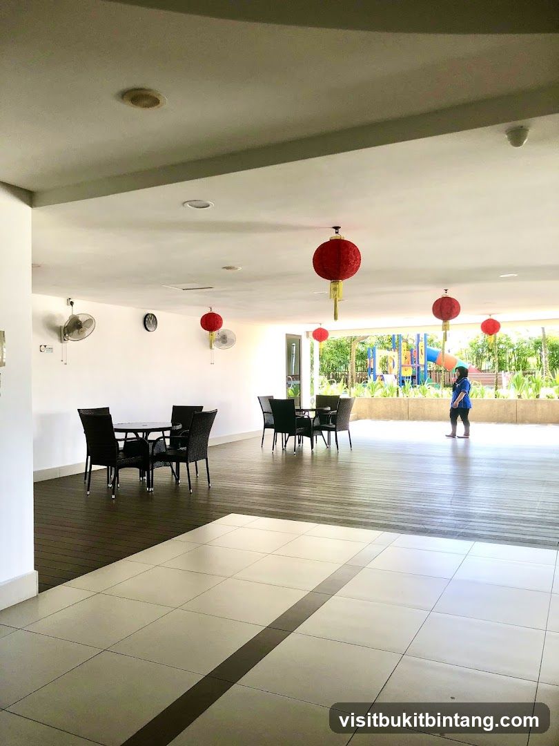 Outdoor Seating Area with Playground View